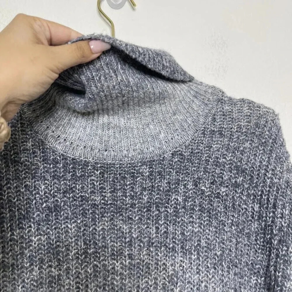 Open Edit Sweater Mens Size XXL Turtleneck Ombre Grey Spacedye Knit Pullover